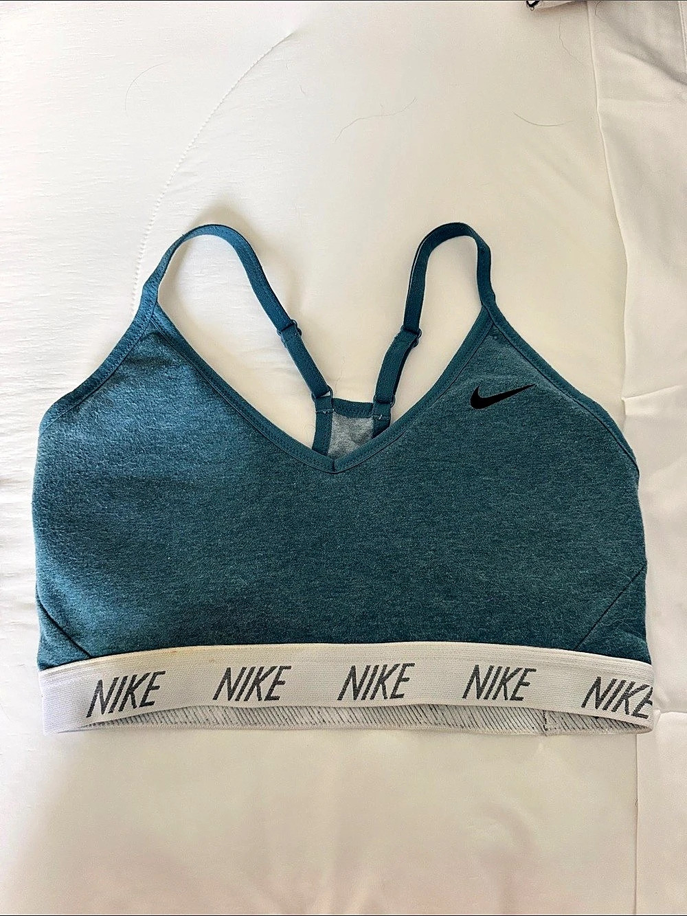Nike Dri-FIT Athletic Sports Bra Blue & White Medium